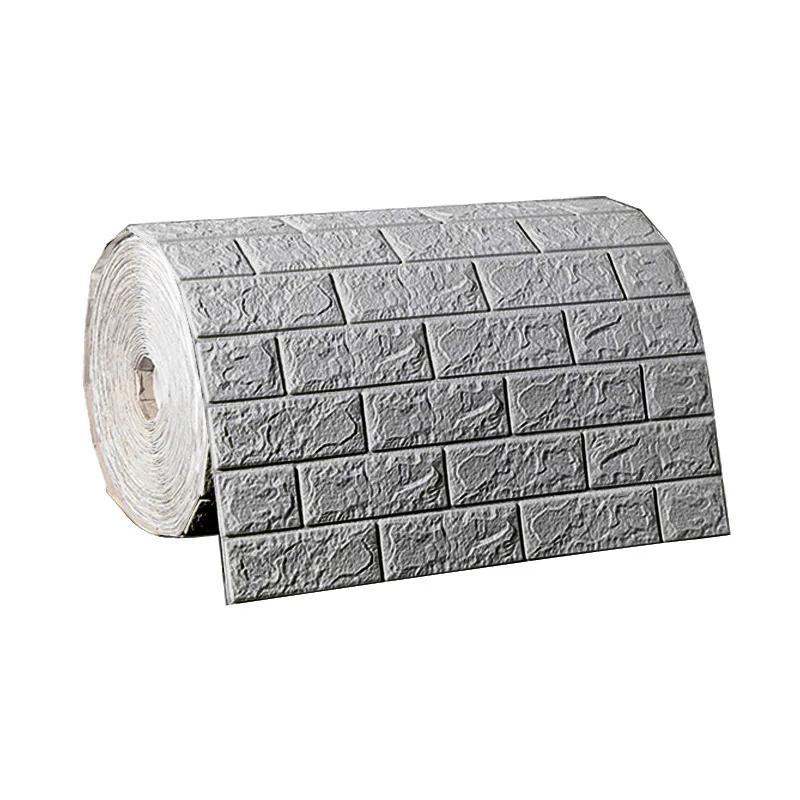 70cmx10m 3D Foam Brick Wall Stickers Self Adhesive Wallpaper Living Room Wall Decal Home Decoration Wallcoverings