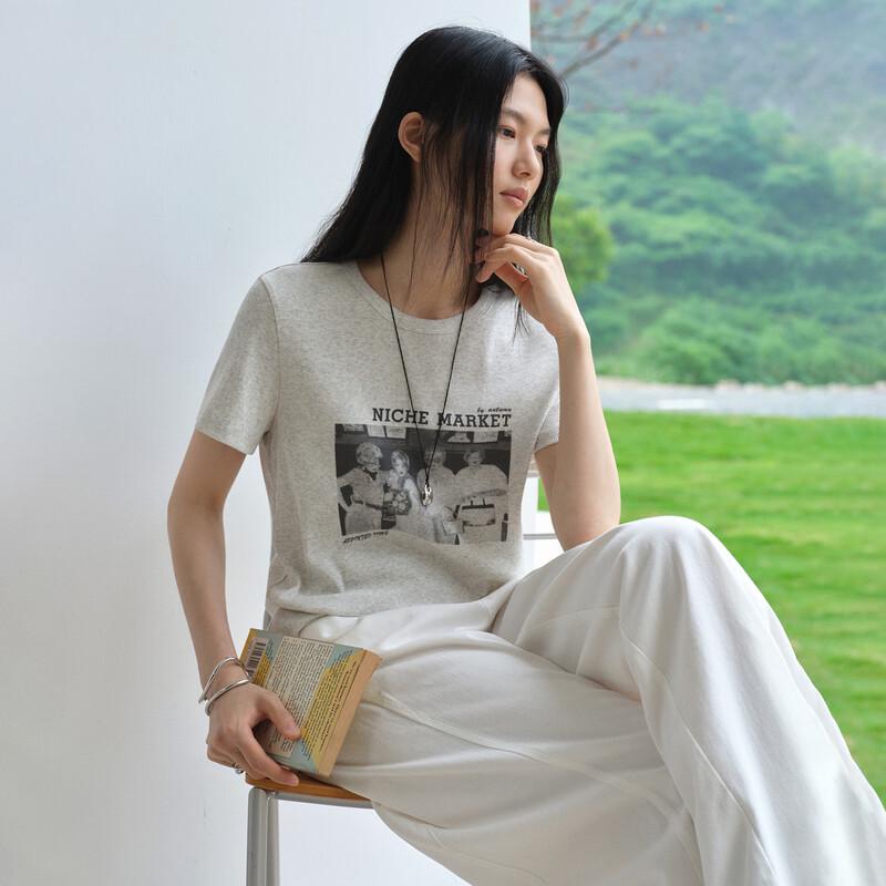 Elva Island Early Autumn Print Short Sleeve T-shirt L