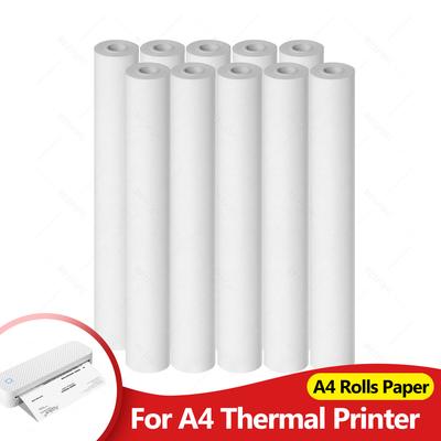Papel Térmico A4 20 Rollos Papel para Impresión Térmica 210*30mm para Rollos de Papel de Impresora A4 Bluetooth Inalámbrica A40 Secado Rápido