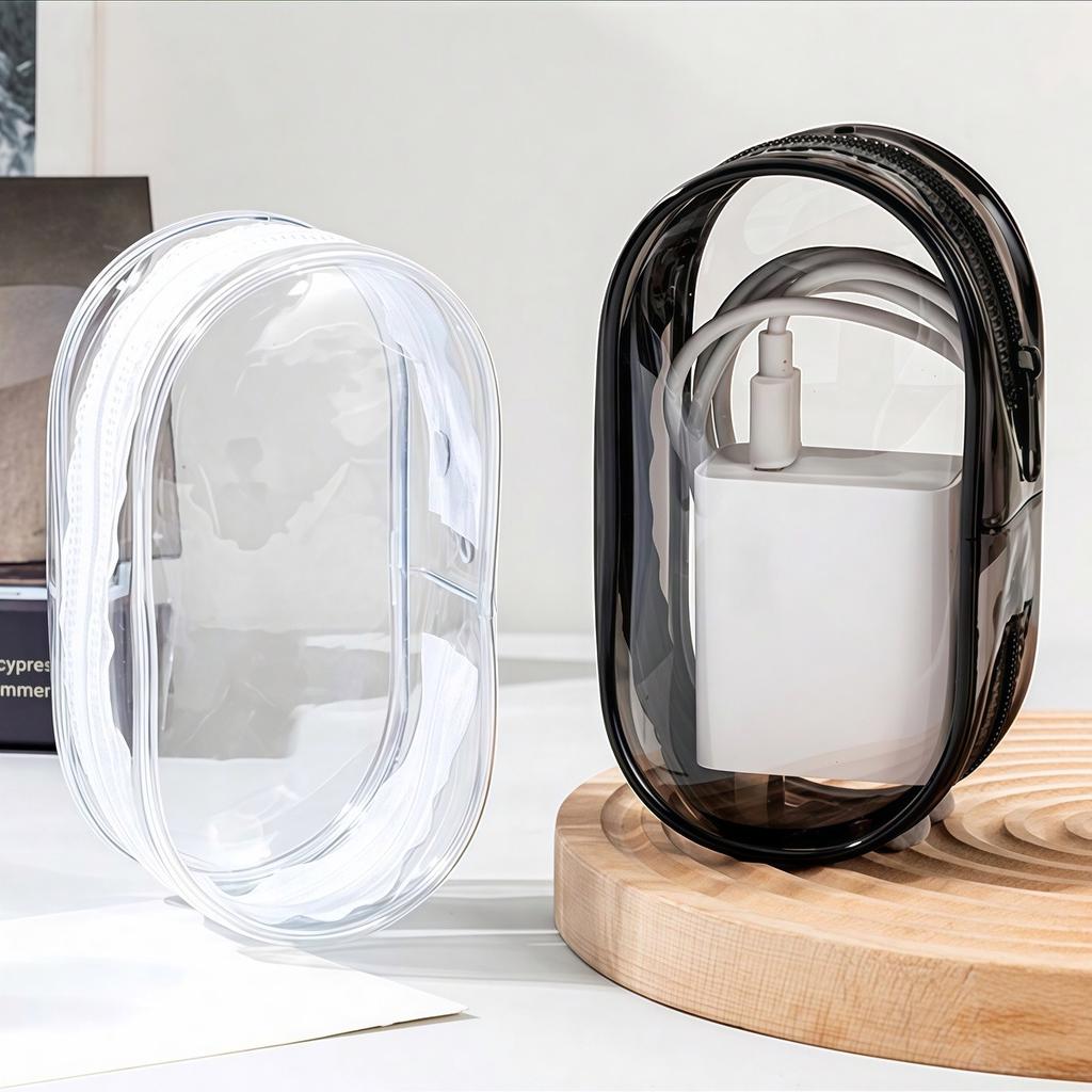 Portable Mini Clear Zipper Storage Bag KeychainCartoon Doll ChildrenToy MysteryBox Organizer for Earphones Chargers Gift Bag Liu