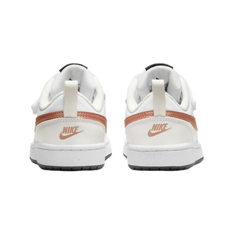 New Nike Court Borough Low 2 White Metallic Bronze PS BQ5451-116