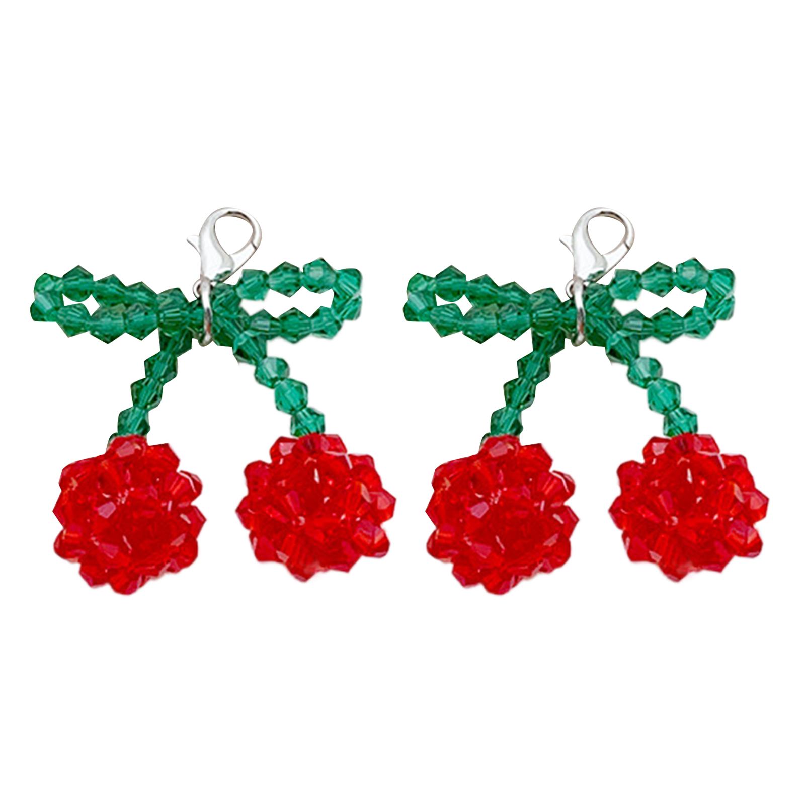 

2 шт. Стильный кулон для обуви в виде вишни, кулон-вишня, шарм для сумки в форме сердца, современный кулон для сумки, элегантные брелоки для обуви в виде вишни A