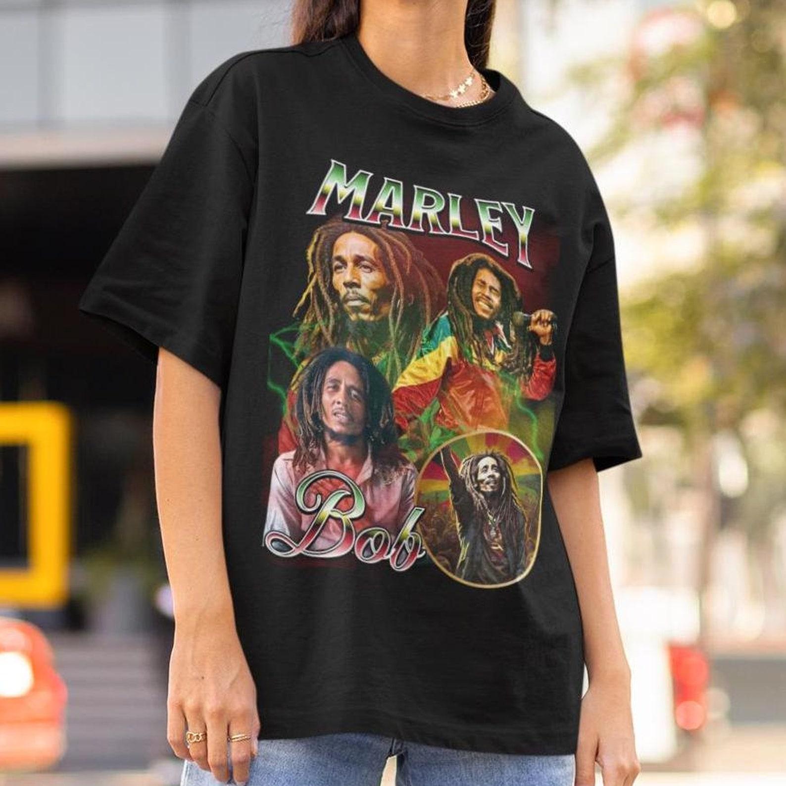 Bob Marley Shirt Reggae Vintage 90 s Retro Style Jamaican Music T-Shirt Rasta Gift Music Legends Unisex Graphic Reggae T-Shirt Oversized S