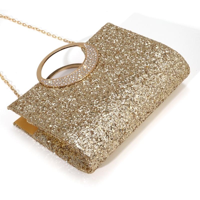 Evening Bag for Women Crossbody Bag Sparkly Handbags with Chain,Shoulder Bag Ladies Clutches Purse for Wedding,Prom,