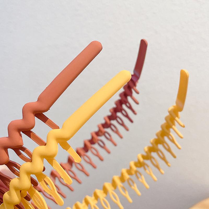 Women Simple Colorful Matte Toothed Hairbands Broken Hair Finishing Headband Outdoor Hair Hoop Headwear  Hair Accessories