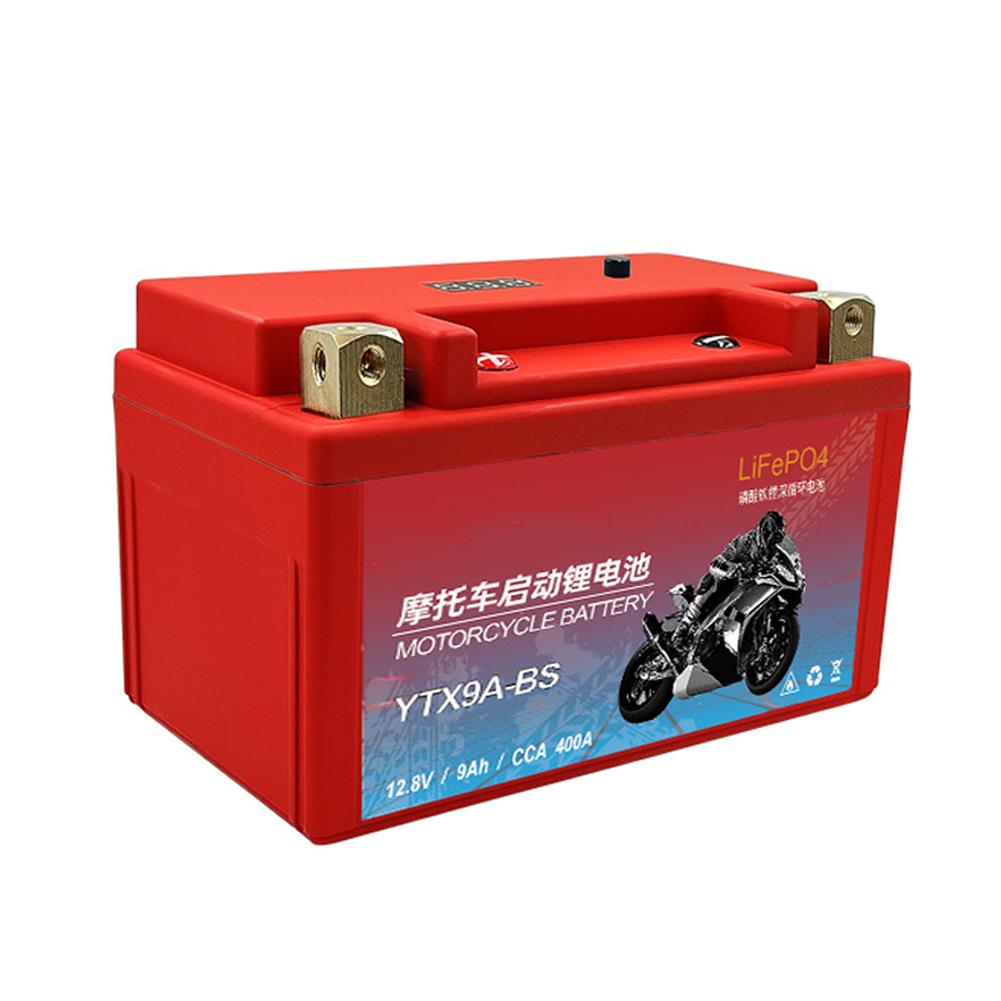 Motorradbatterie LiFePO4 Rollerstarter 12,8 V 5 Ah 7 Ah 9 Ah CCA 200A-400A Eingebauter BMS-Lithiumbatteriespannungsschutz ATV