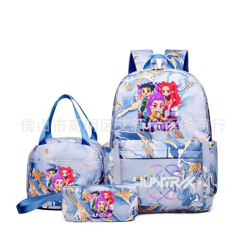 K-POP Witch Hunters Cartoon Printed Student Pencil Bag Lunch Bag Three-piece Backpack Three piece set