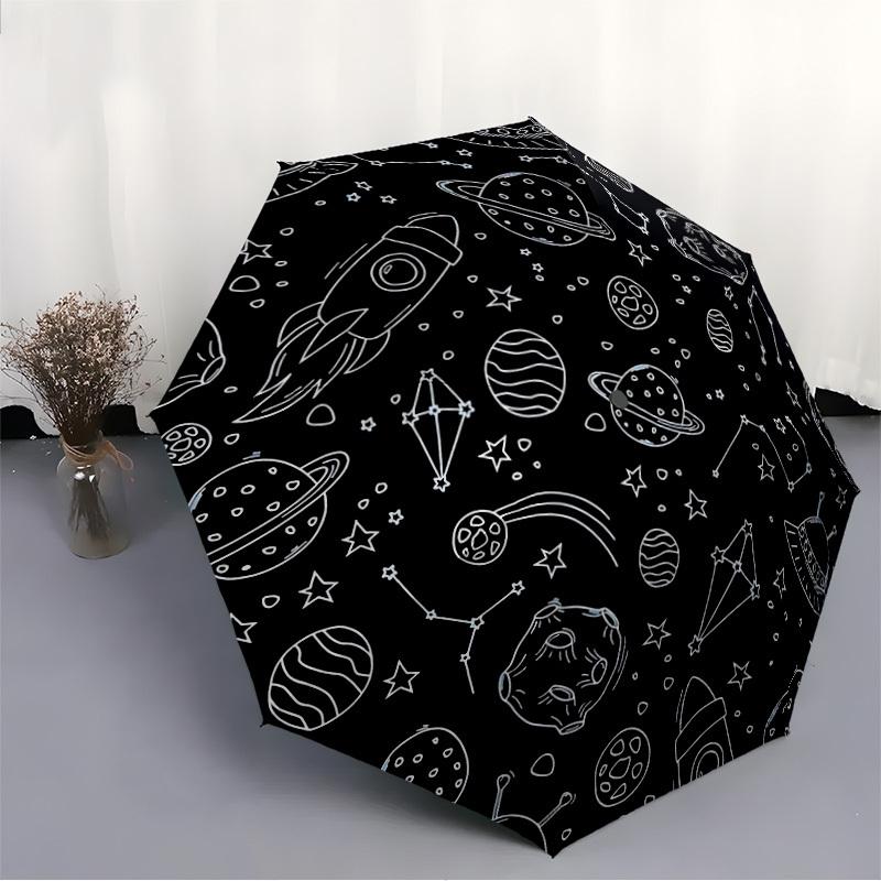 1pc Space Exploration Automatic Umbrella - Automatic Opening And Closing, Sturdy Iron Frame, Formal Occasions yy251018248