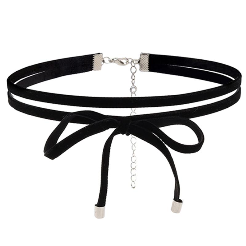 

Collar Necklace 2023 Bowknot Clavicle Chain Elegant Short Necklaces Women Jewelry Temperament Neck Chain Accessory чёрный