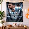 Football Messi Customize Text Tapestry Lightweight Tapestry Smooth Polyester Suitable for Dorm Room Ideal for All Seasons Birthday Christmas Gift
