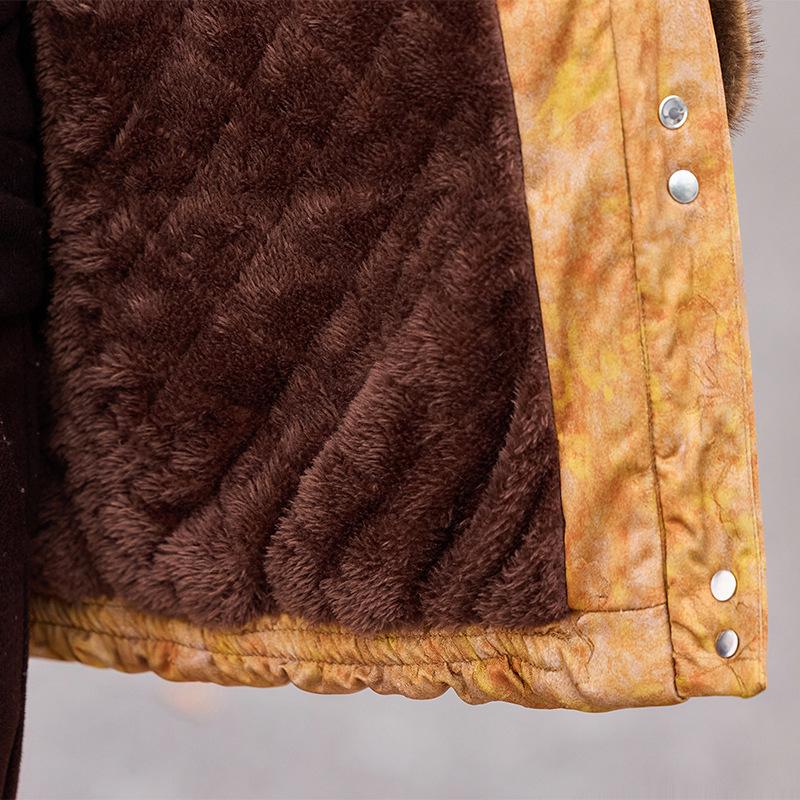 Stylish Fleece-Lined Winter Cotton Jacket for Moms: Warm, Thickened Coat for Middle-Aged & Elderly Women