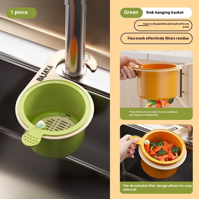 1Pcs Kitchen Sink Filter Drainage Bowlleak-Proof Filter Multifunctional Strainer Basketadjustable Hanging Sink Drain Basket
