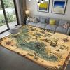 Vintage Nautical Old World Treasure Map Sailboat Compass Print Large Area Rug Soft Flannel Non Slip Floor Carpet for Living Room