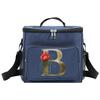 Lunch Bag Insulated Bags Cooler Box Thermal Organizer Handbag Shoulder Storage Lunchbag for Men and Women Golden Flower Printing