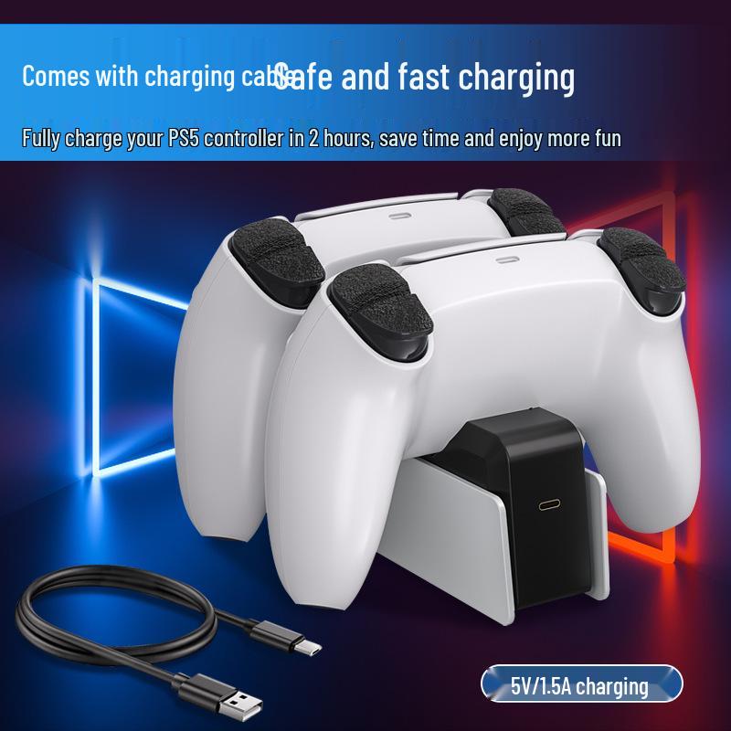 PS5 Dual Controller Fast Charging Dock - Game Controller Charger Base P5 Accessories