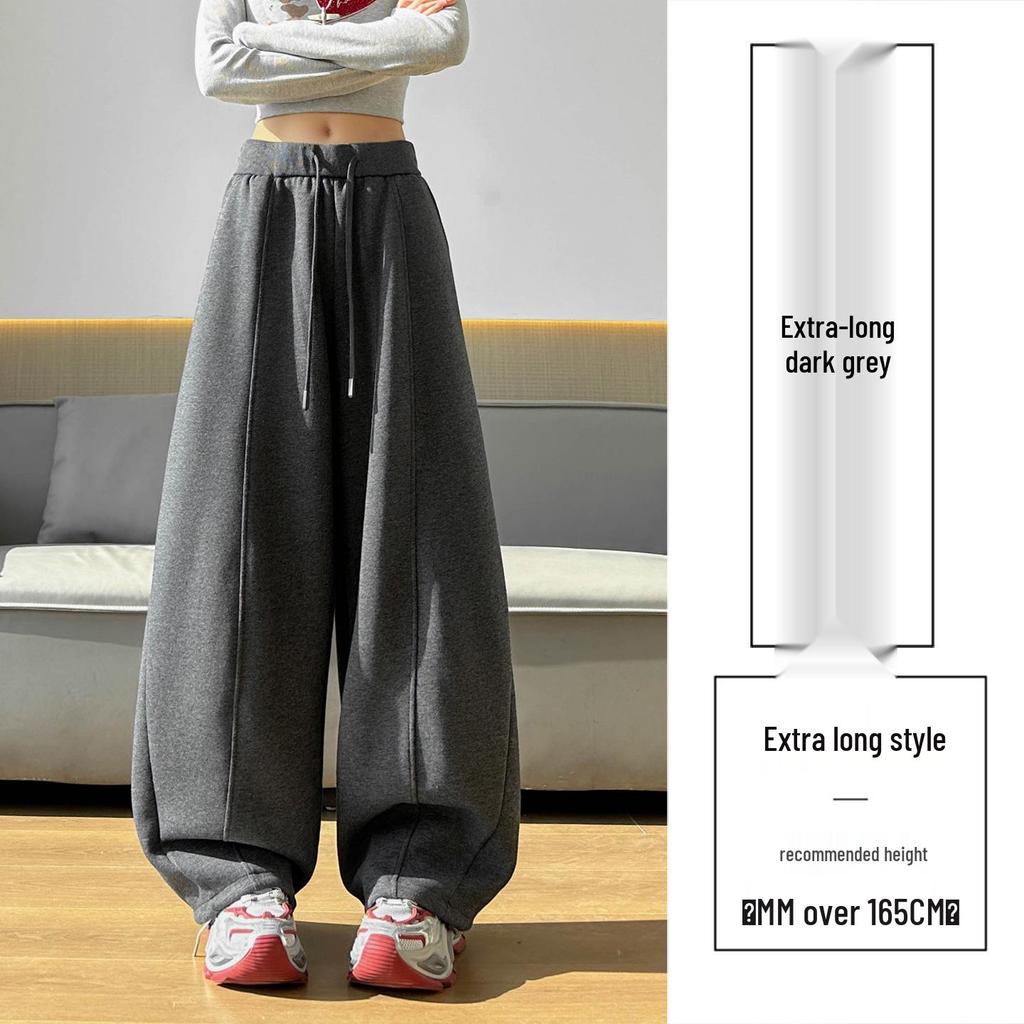 Spring 2026 High-Waisted Wide-Leg Pants - Slimming Loose Straight Casual Two-Wear Floor-Length for Women