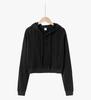 Women's American Style Short Round Neck Hoodie - Autumn/Winter Casual Loose Long Sleeve Slimming Top