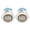 2PCS 4 Pin Push Button Switch 3 6VDC 22mm Flat Head Round Button Switch with Power Light Sign