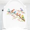 Bird Flower House Waterproof Self Adhesive Toilet Lid Sticker Bathroom Home Decor