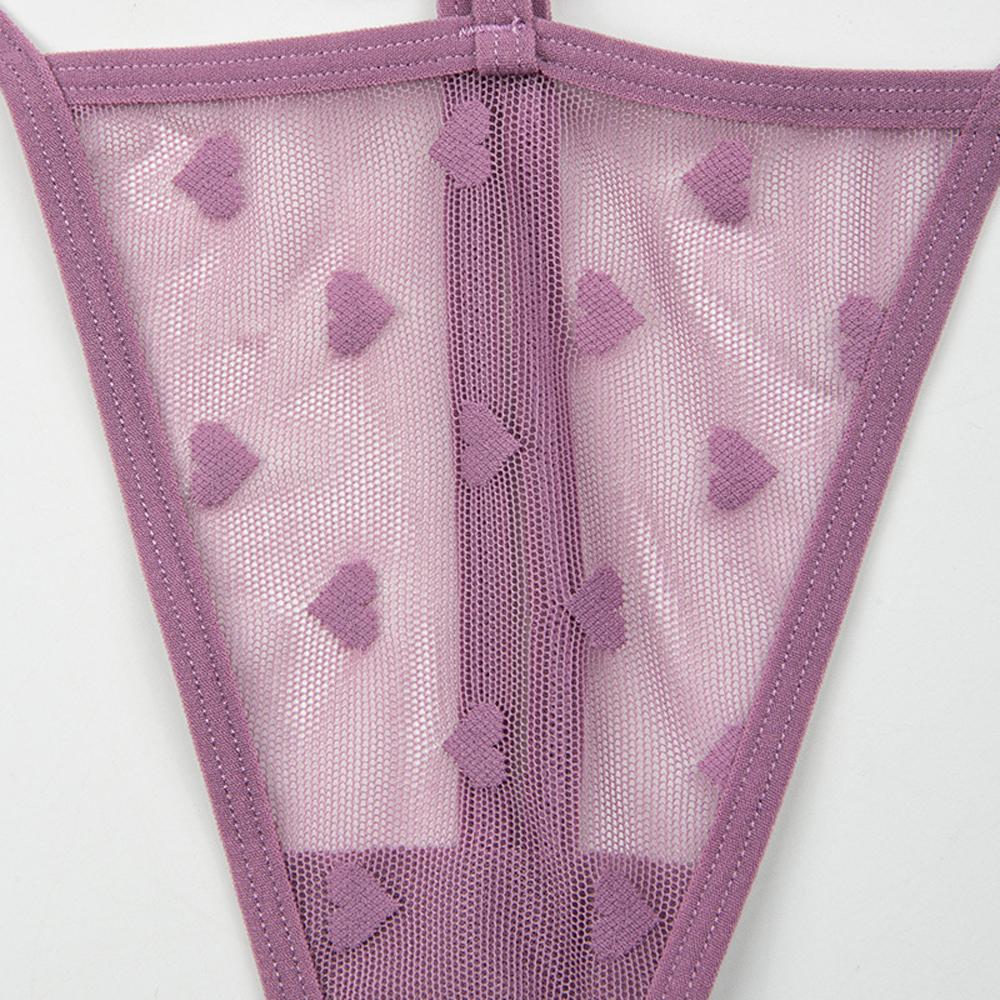 Women's Thong Sexy With  Adjustable Waistband Embroidered Heart Pattern Diamond Buckle Comfortable Underwear