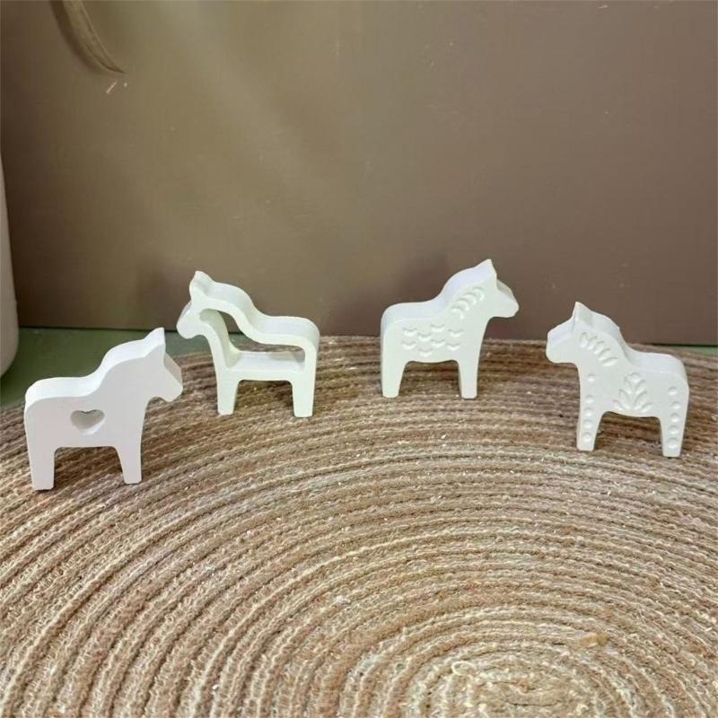 Food Grade Silicone Dalahorse Mould Set With Four Designs For Plasters Craft Projects And Gift Making