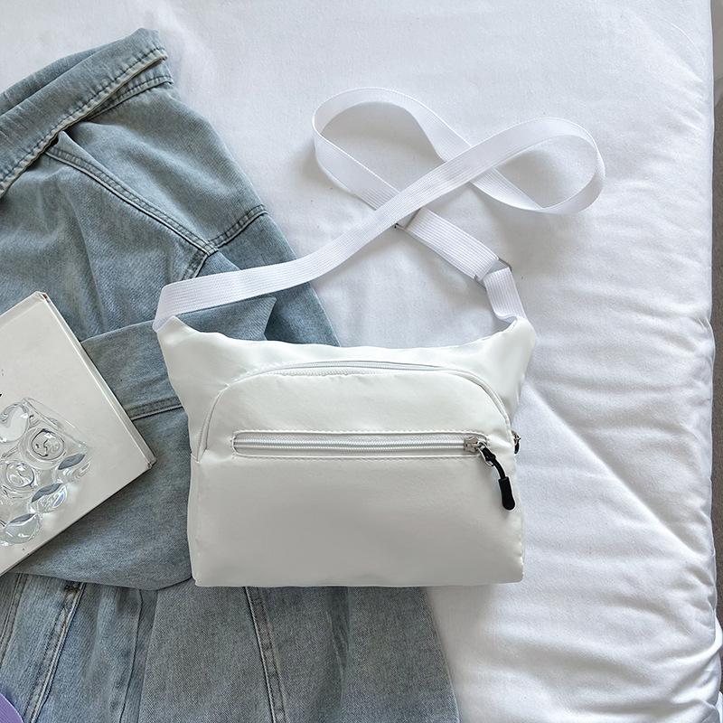 New casual messenger bag large capacity solid color couple fanny pack riding multi-function simple shoulder backpack