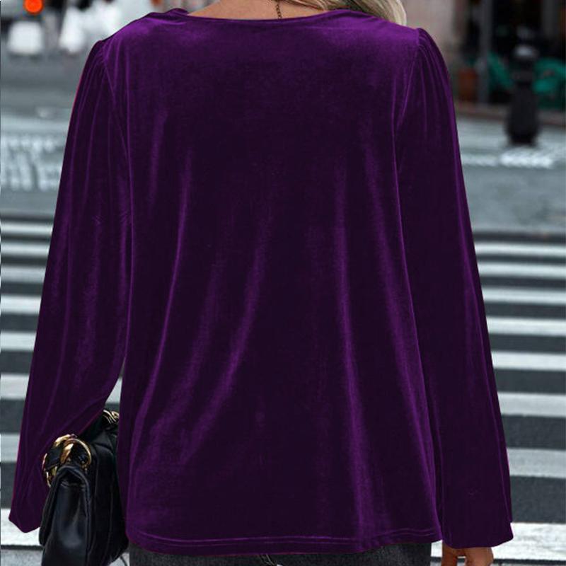 Women's Cowl Neck Fleece Top Long Sleeve Soft Cozy Pullover Winter Loungewear Tunic