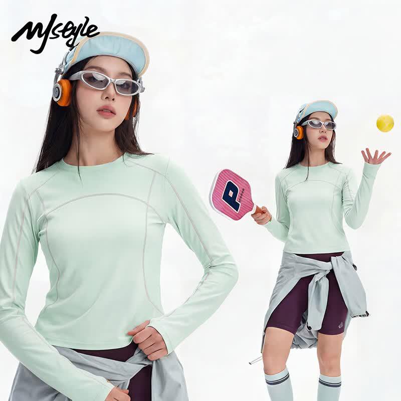 MJ STYLE Women's Quick-Dry UV Protection Long Sleeve Running Top