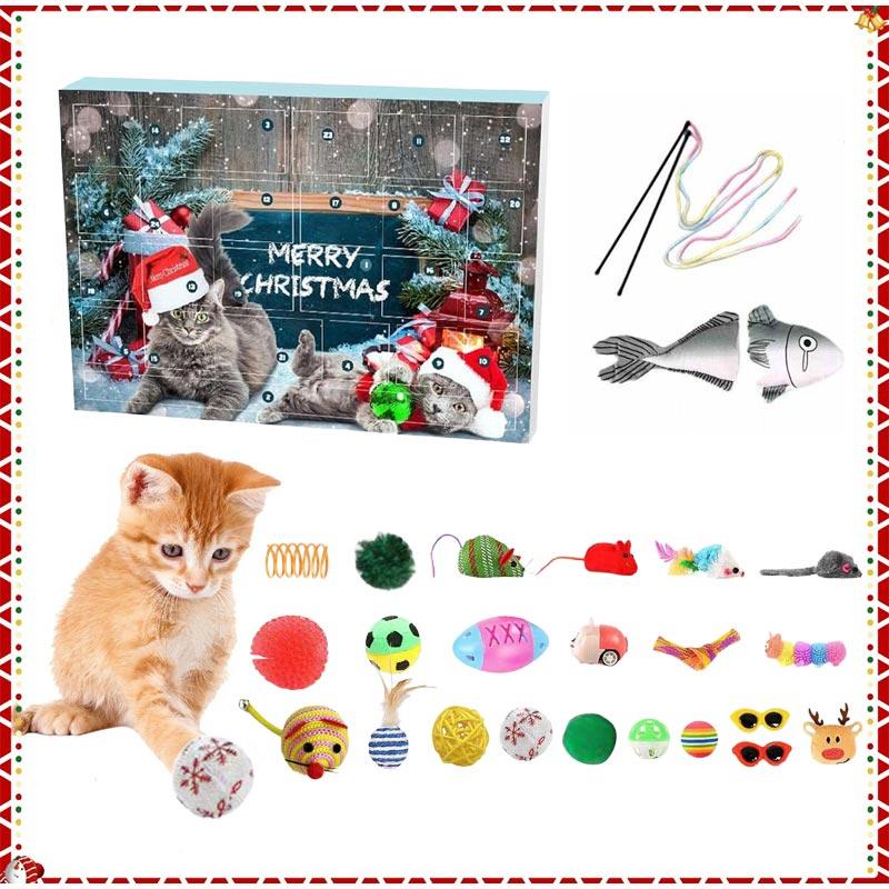 New Cat Intelligent Balls Advent Calendar 2025 Christmas Countdown Christmas Blind Box Teasing Interact Cat Toys Pet Supplies