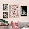 Scandinavian Fashion Poster Pink Flower Sexy Girl Nordic Style Wall Art Canvas Print Painting Modern Living Room Decor Picture