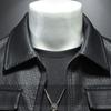 Padded Thick Male Casual Cardigan Autumn Winter Men Lapel Faux Leather Jacket Outerwear Fashion Streetwear Solid Motorcycle Coats