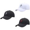 Cross Embroidery Hat With Adjustable Cotton Cap For Summer Outdoor Casual Wear