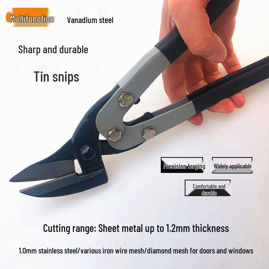 Industrial Grade Stainless Steel Tin Snips for Cutting Diamond Mesh - Heavy Duty Anti-theft Screen Shears