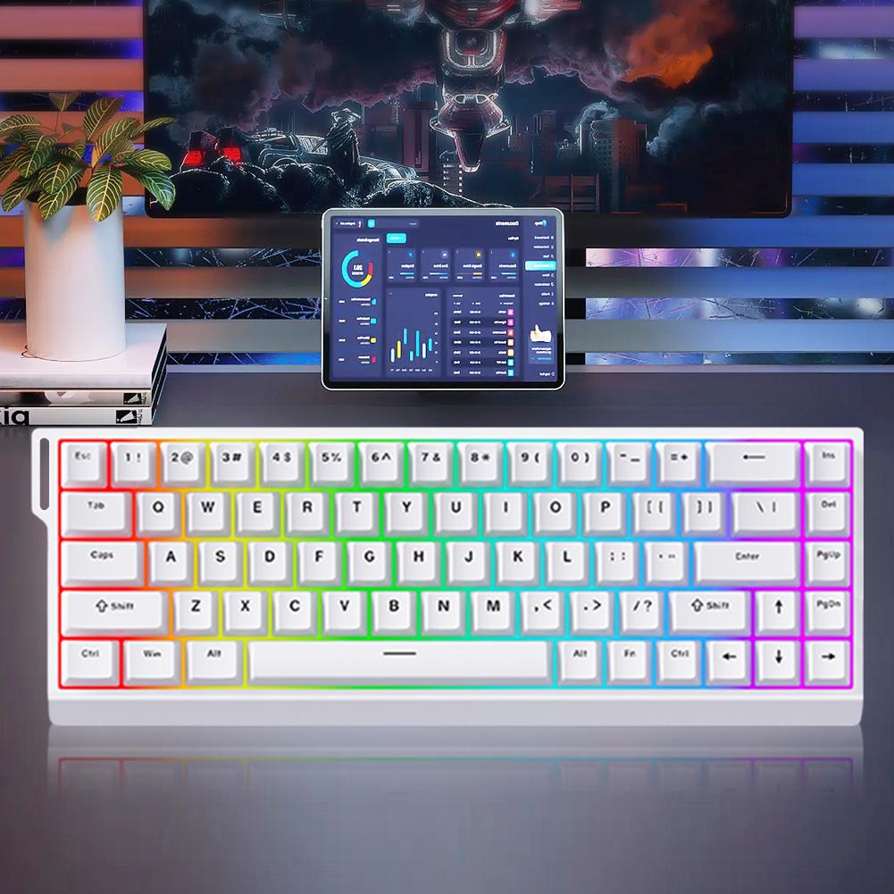 Wired Mechanical Keyboard with Magnetic Switch Gaming Keyboard 0.01mm Rapid Trigg Compact Keyboard 128K Sampling Rate for Gaming
