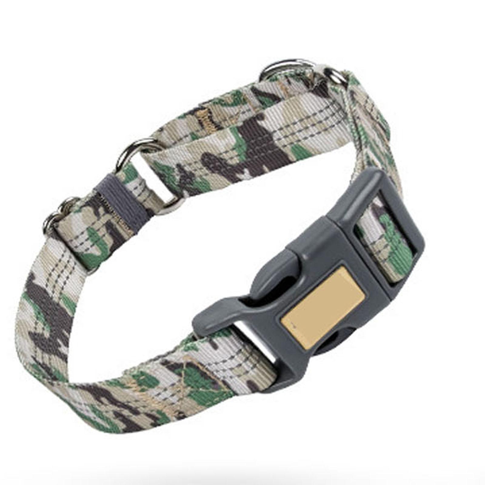 Камуфляжный ошейник для собаки, Двойное кольцо, Регулируемый наружный ремешок на шею для маленьких и больших собак S