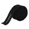 Elastic Black & White Floral Lace Trim with Fringed Hem - Soft Ruffled Ribbon for DIY.