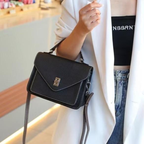 Pattern Cowhide Small Square Bag Women's New Women's Leather Bag Commuter Casual Versatile Shoulder Messenger Bag