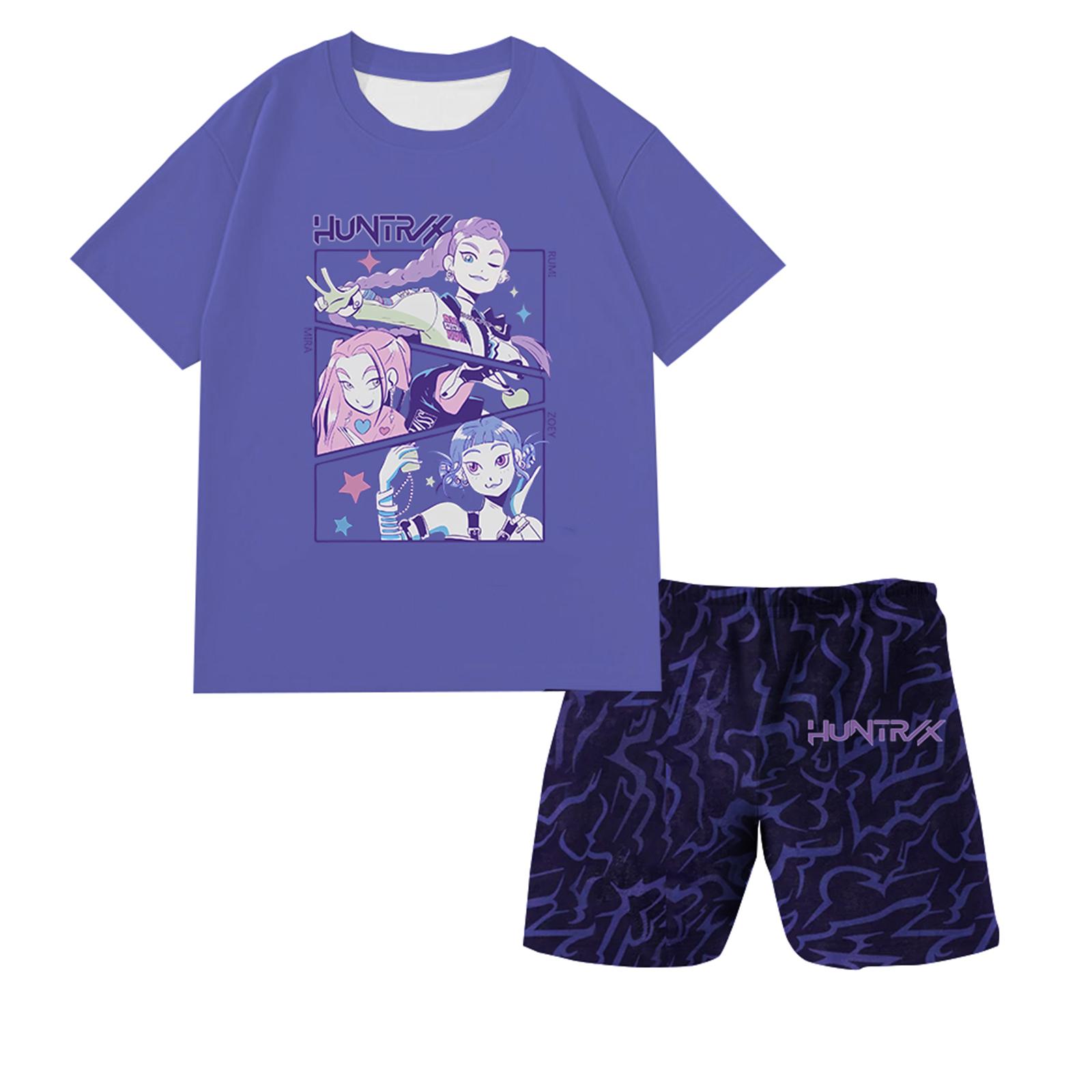 

Детский повседневный пижамный комплект с милым принтом 150 фиолетовый