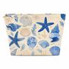 Starfish Shell Print Storage Makeup Pouch Large Capacity 1D Printed Travel Toiletry Bag Crab Cosmetic Organizer