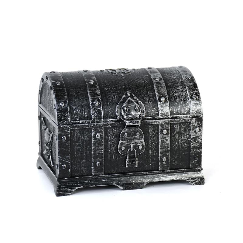 Gold Pirate Treasure Chests Candy Box Kids Children Gift Vintage Halloween Party Decor Jewelry Storage Organizer Box Case Holder