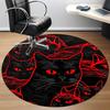 1pc Black Cats Office Round Area Rug, Indoor Mat Suitable ForOffice, Under Office Chairs Bedroom Living Room Home Decor T154