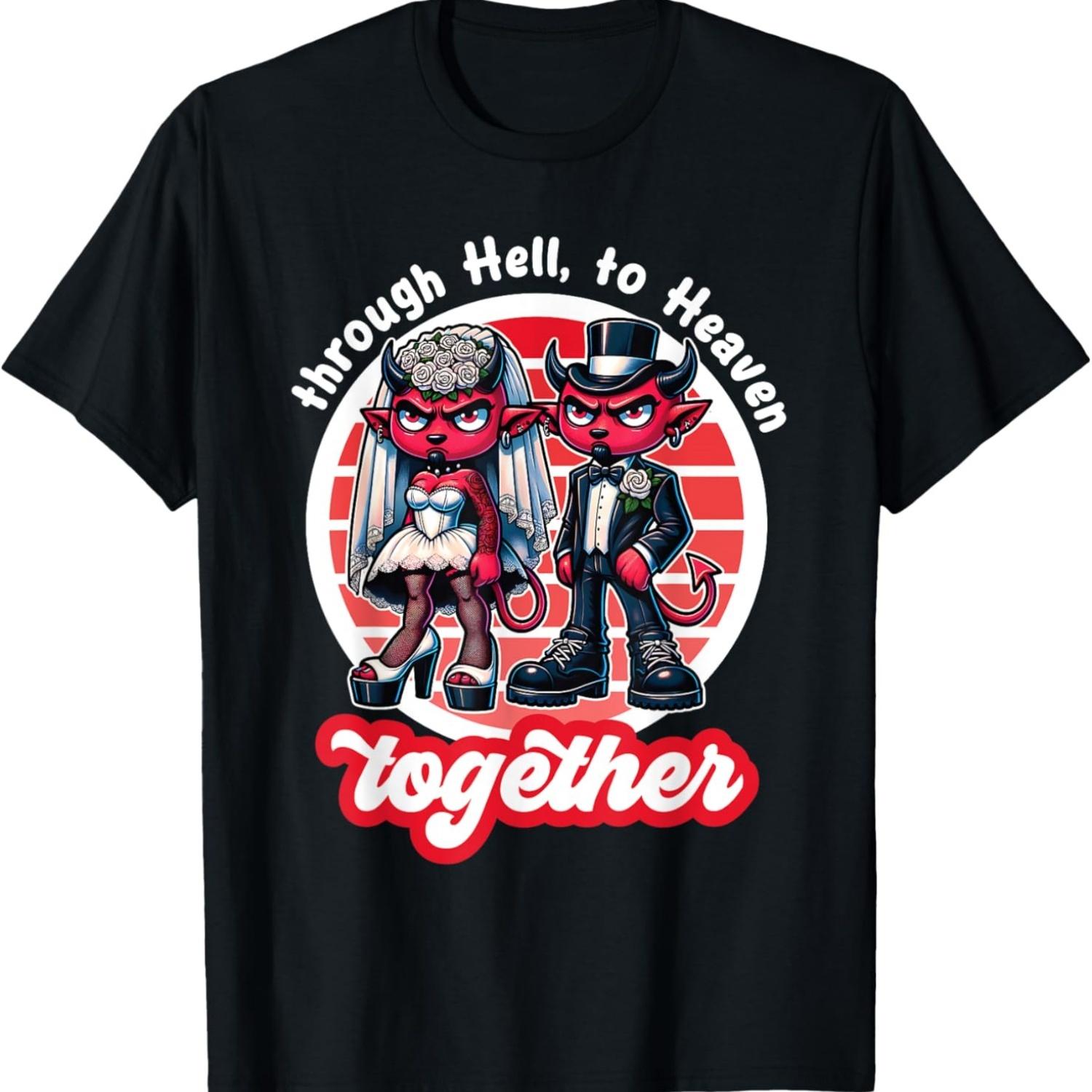 

Infernal Matrimony_ Devil-Bride and Devil-Groom Graphic T-Shirt S чёрный