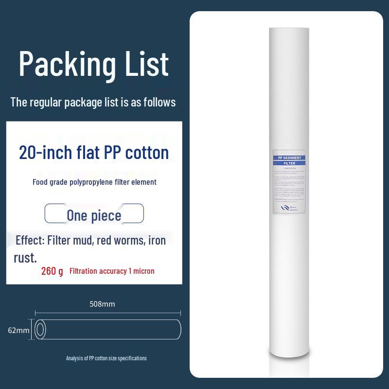 Commercial Water Purifier: 20-Inch PP Cotton Filter Element, 1 Micron & 5 Micron PPF Pre-Filter