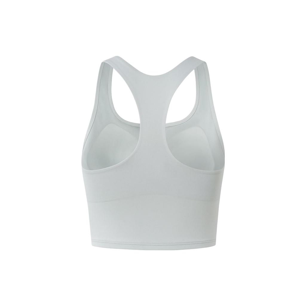 adidas Comfortable Studio Tank Solid Color Logo Low Intensity Fitness Quick Dry Two In One Sports Bra Women Sports Bra Silver-Gray IY5935