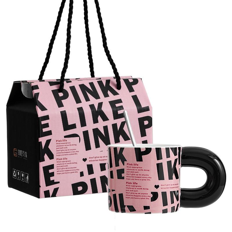 Hochwertige kreative Keramiktasse Kaffeetasse Aktivitätssouvenir Ins Fengshui-Tasse Geschenkbox-Set