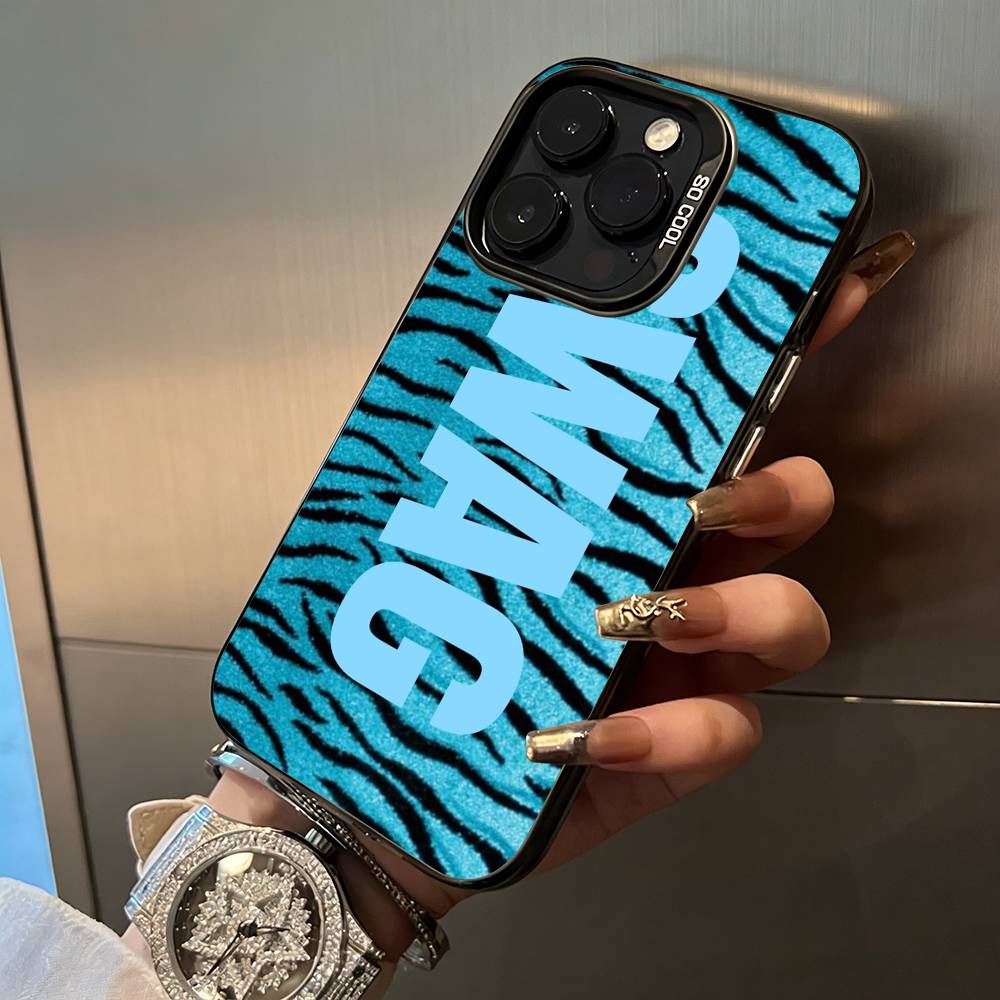

Clmj --Leopard Print -SWAG Phone Case For IPhone17 16 11 12 13 14 15 16 Pro Max Plus Cover Colored Silver Funda Bumber iPhone16SE4