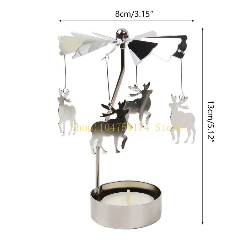 Creative Rotating Candlestick Spining Metal Tealight Holder for Christmas Top sale,New Year Gift,Metal Tealight Candle Holder Fo