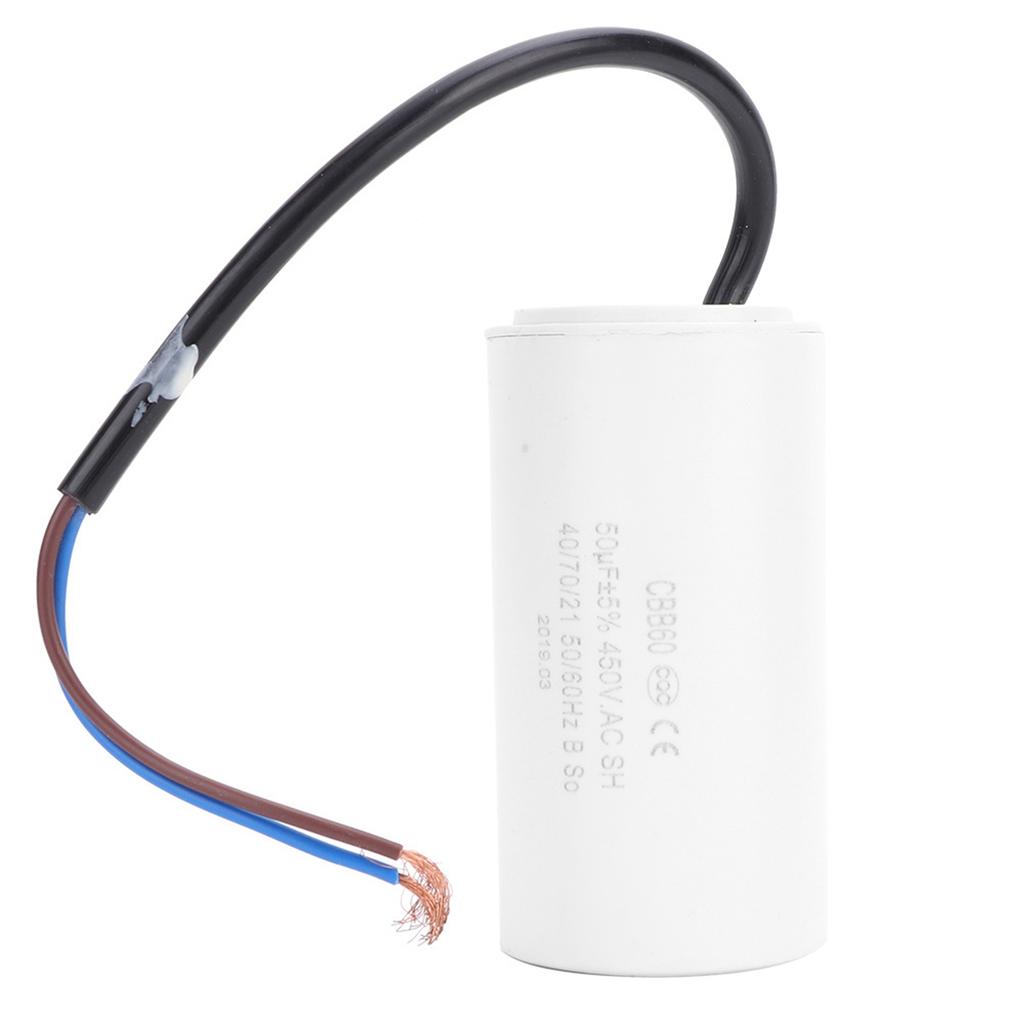 CBB60 Motor Starting Capacitor 450V 50uF Microfarad Capacitor Wire