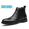 Fashion Genuine Leather Men Business Boots High Quality Winter Boots Outdoor Man Super Warm Snow Boots Lace-Up High Top Male Shoes Botas