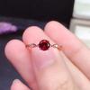 2026 Thai Silver Pigeon Blood Red Garnet Ring for Women, Fashionable Minimalist Light Luxury Ring, Korean Trend